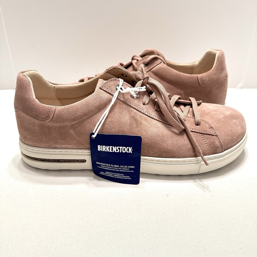 New $160 Birkenstock Bend Low Sneaker Elemental Pink Clay Suede Men's US 12 | 45